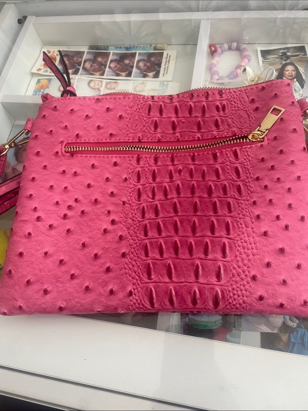Pink cheetah print purse